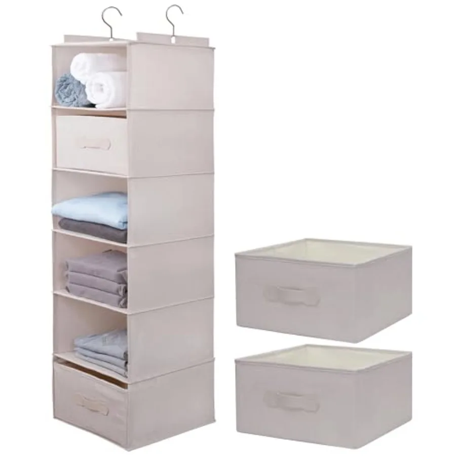 

Large Hanging Sweater Organizer for Closet, Collapsible Hanging Closet Shelves Drawers, Washable --2 d