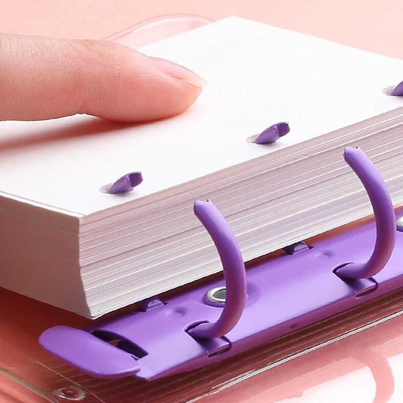 Loose Leaf Binder Notebook Kawaii 3 Rings Biner Planner Mini Notebpad DiaryJournal Planner Cute Pocket Book Office Supplies