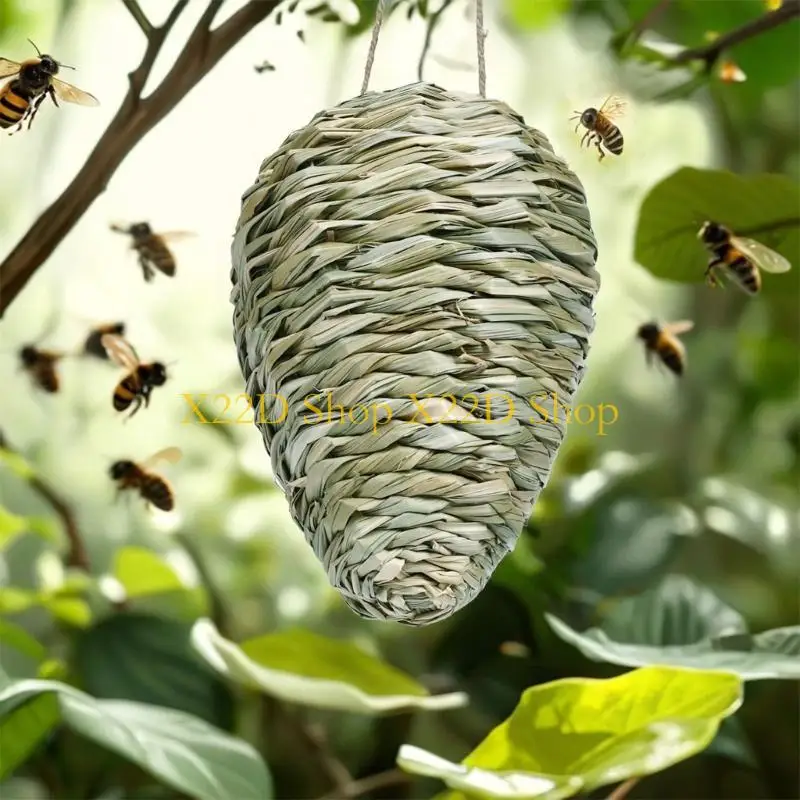 X22D Realistic Deterrents Water Resistant Fabric Hanging Nest Decoy for Home or Garden Insect Defense Supplies