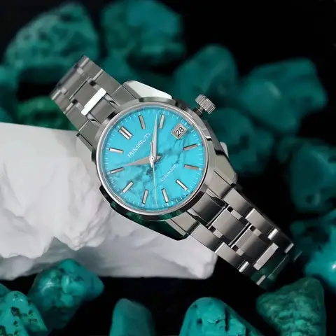 RIMALTI फ़िरोज़ा 36.5 मिमी मैकेनिकल वाटरप्रूफ घड़ी फ़िरोज़ा क्लासिक बिजनेस पुरुषों की घड़ी NH3510bar नीलम AR ग्लास 10 best sales फ़िरोज़ा घड़ी - №3