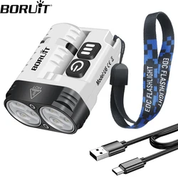 BORUiT U6 Piccola Torcia EDC Portachiavi Luce SST20 1600LM Potente Mini Torcia USB C Ricaricabile Lanterna Tascabile con Magnetico