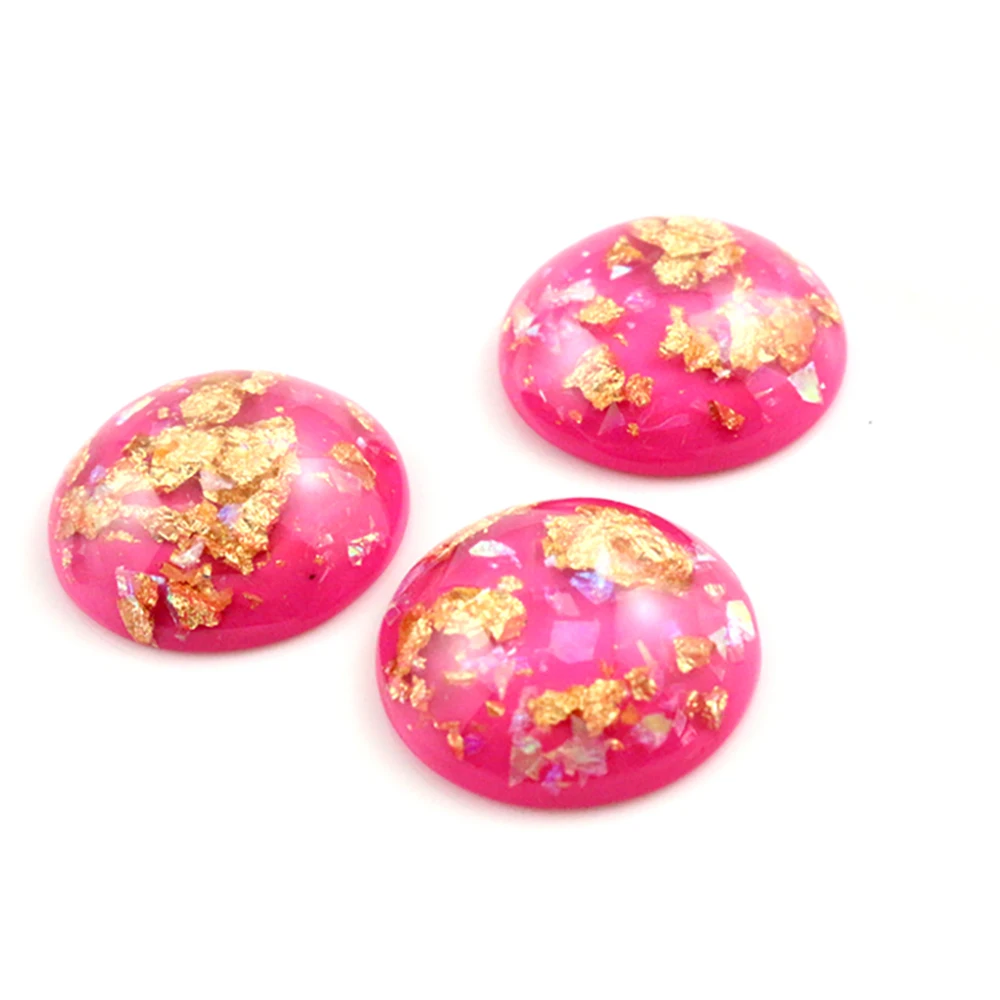New Fashion 5pcs 25mm 7 Color Shell Fashion Style Flat Back Resin Cabochons Cameo Fit 25mm Cameo Setting Bracelet Tray Earrings