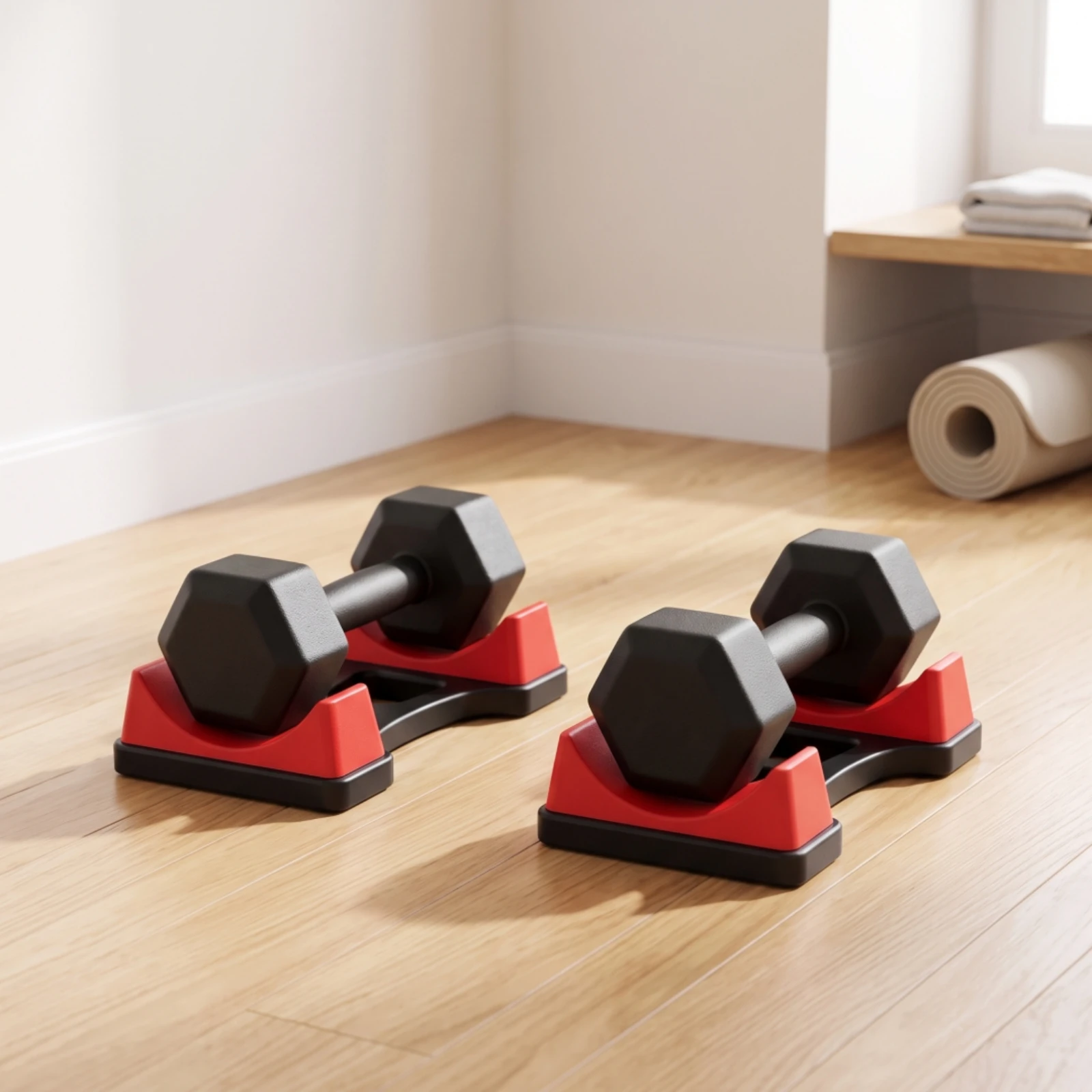 2 Pieces Dumbbell Cradle Compact Dumbbell Stand with Cradles Weight Rack Space-Saving Holder Anti-Friction for Home Gym Owners view 5