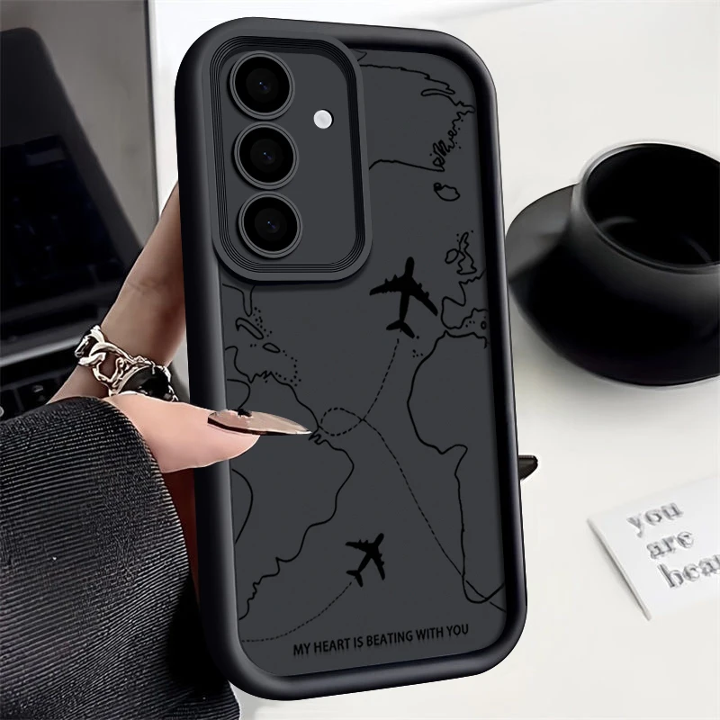 حافظة من السيليكون لهاتف سامسونج جالاكسي S24 FE S25 Edge S24 S23 Ultra S22 Plus A17 A14 A15 A55 A56 A36 A26 غطاء ناعم