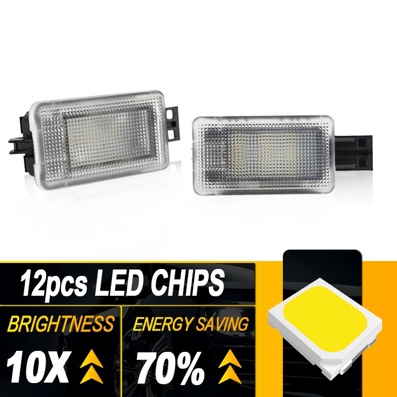 2Pcs LED Courtesy Luggage Trunk Boot Light Footwell Welcome Door Lamp For Volvo V40 V40CC V60 S60 S80 XC40 XC60 XC90 OEM:1286317