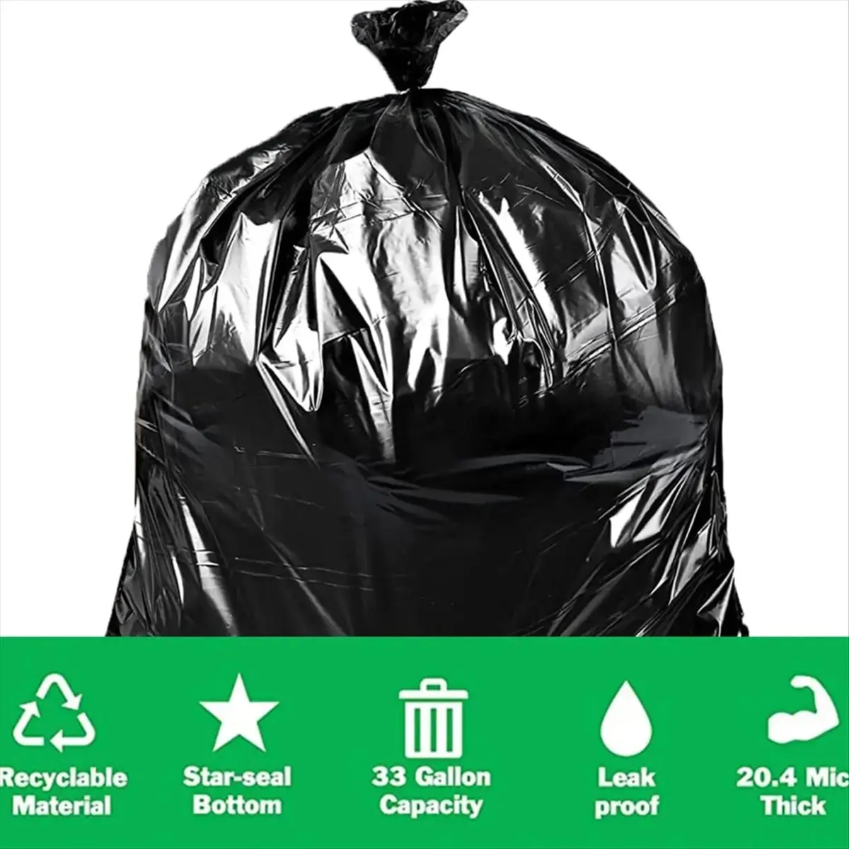 PROFESSIONAL USE 100pcs Property Management Garbage Bags Large Sanitation Garbage Bags Flat-Top, Thickened, Oversized Plastic Ba