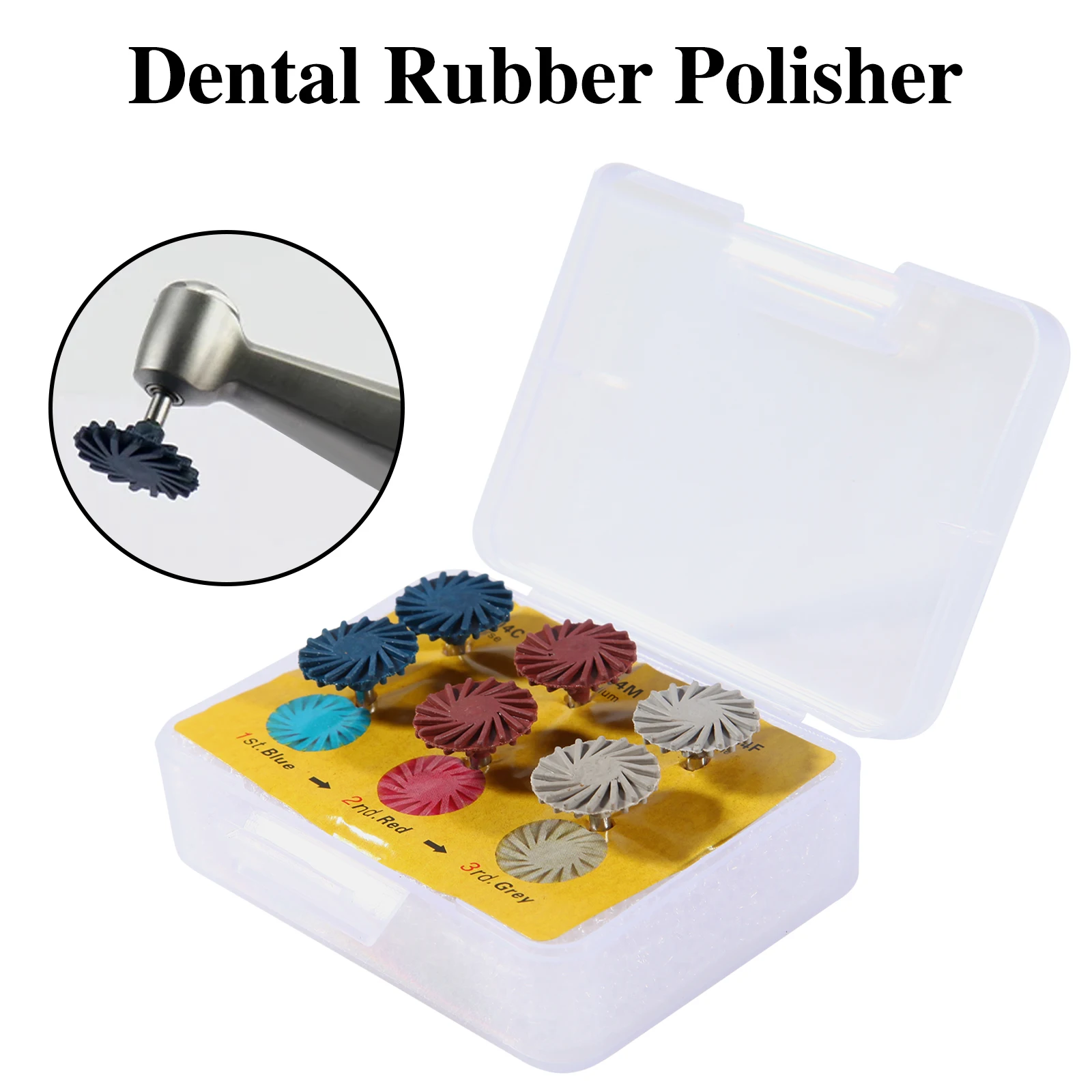 

6Pcs Dental RA Disc Composite Polishing Rotary Grinding Handpiece Diamond 14mm Wheel