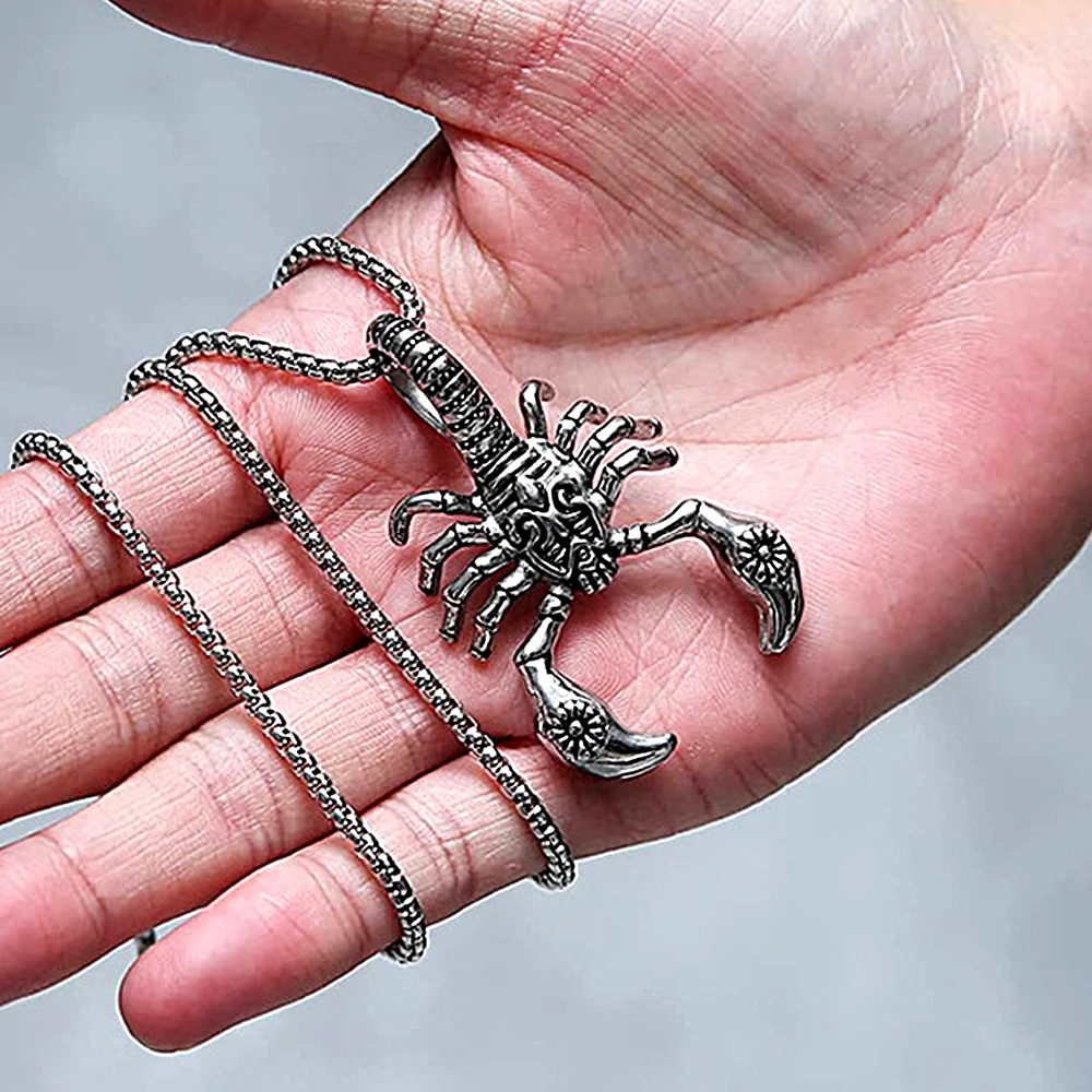 Unique Vintage Scorpion Pendant For Men Gothic Fashion 316L Stainless Steel Animal Necklace Biker Amulet Jewelry Dropshipping
