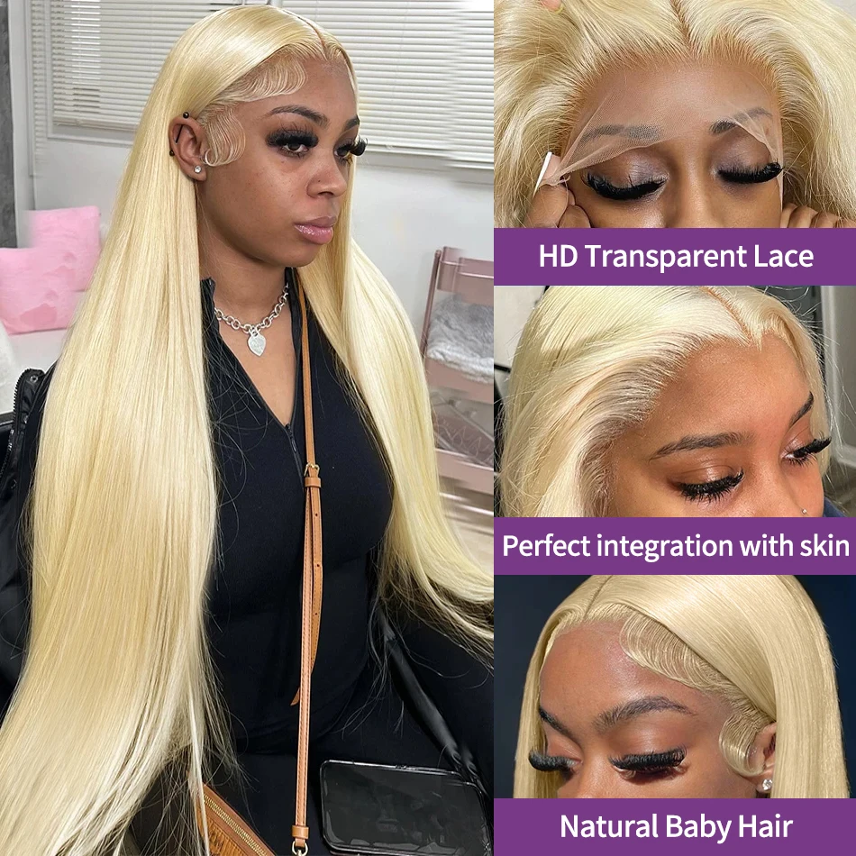 13X4 13X6 Blonde Transparante 613 Hd Rechte Kant Frontale Human Hair Pruik 38 Inch Kant Braziliaanse Pruik 200 Dichtheid Lace Front Pruiken