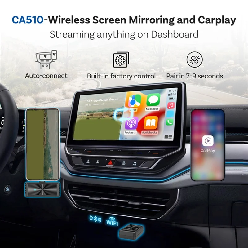 FFYY-Adaptador inalámbrico Carplay para coche, sistema Dual con espejo, actualización en línea FOTA, caja para coche, Carplaybox con cable a Carplay inalámbrico