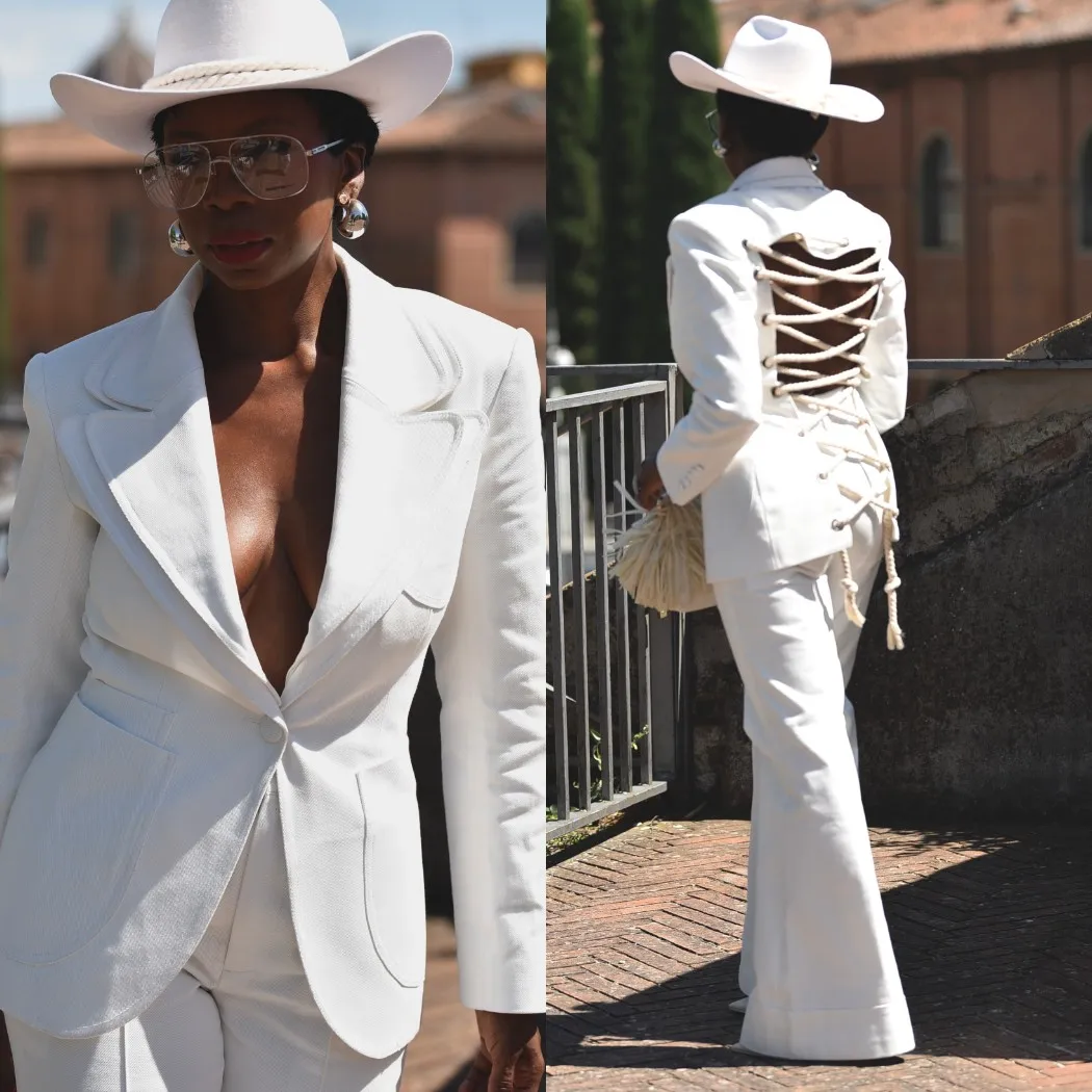 Women's Dresses Suit Gowns Elegant Double Lapel One Button Jacket Coat And Pants For Female Satin 2 Pieces Suit Customized W6232