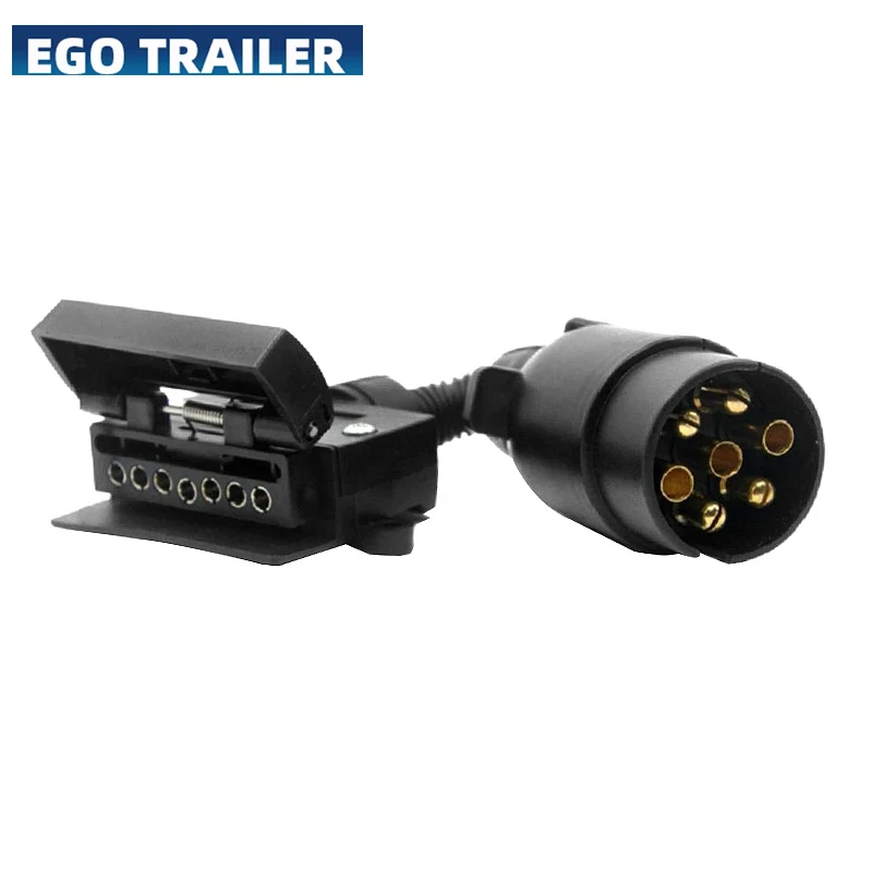 EGO TRAILER 7 Pin Small Round Male to 7 Pin Flat Female Socket Adaptor Trailer Connector TRAILER PARTS