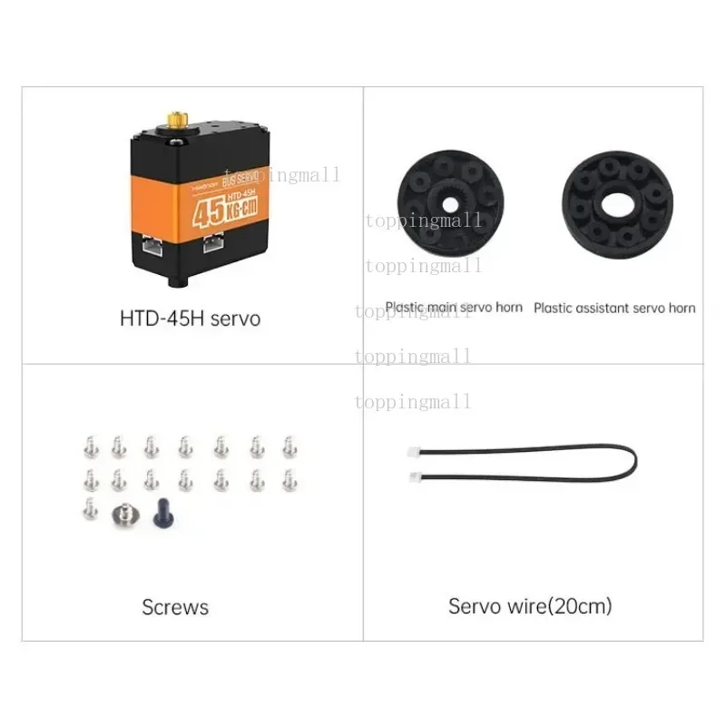 Hiwonder HTD-45H Servo robô de alta torque de eixo duplo de 45 kg com interface de barramento serial