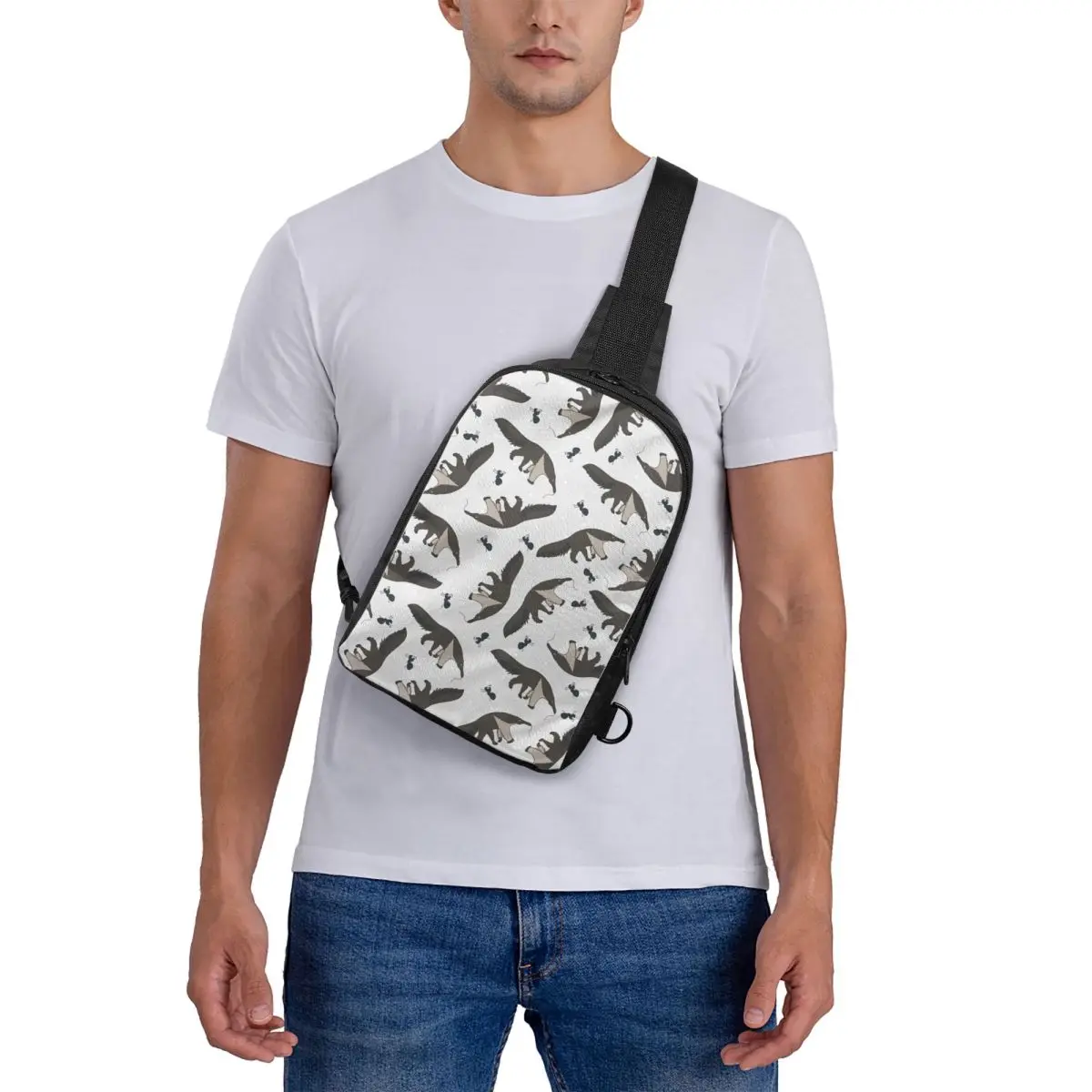 

Giant Anteaters And Ants All Over Pattern Chest Bag Crossbody Backpack Sling Shoulder Bag For Men Traveling Hiking Daypack