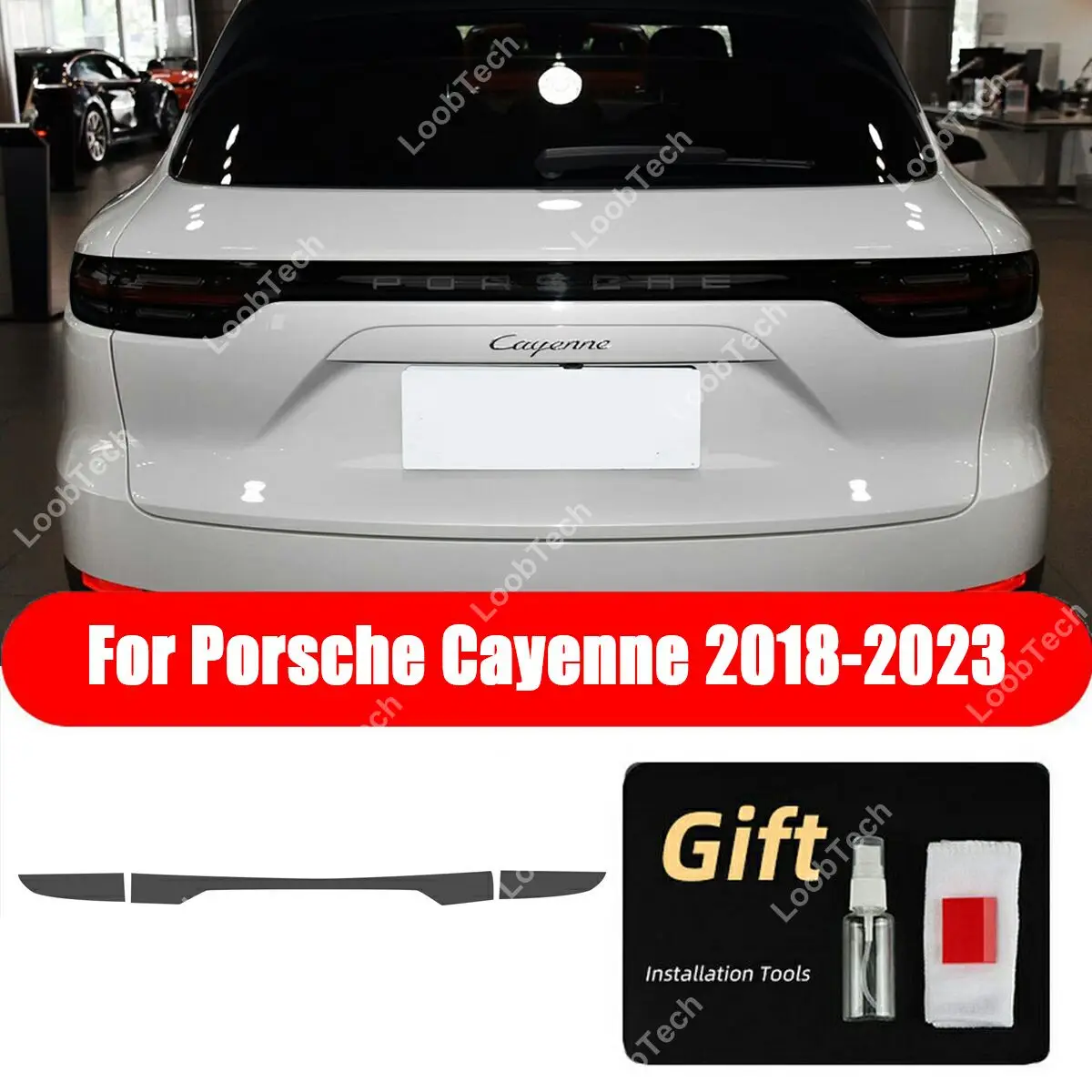 

Для Porsche Cayenne 2018-2023 задний фонарь темный дым защита от краски пленка предварительно вырезанная пленка для предотвращения царапин