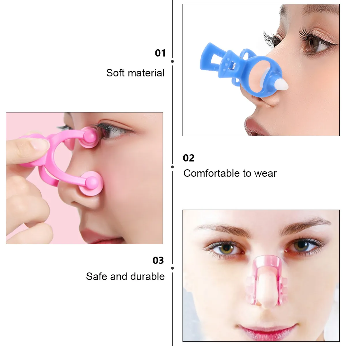 

1Set Nose Clips Nasal Splints Plastic Nose Lift Up Corrector Straighten Bridge Rhinoplasty Nasal Device Pink