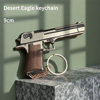 Brand New 1:3 Scale Metal Desert Eagle Replica Wood-grain Grip Gun Model, Detachable Toy Keychain, Perfect Gift for Men, 9cm.