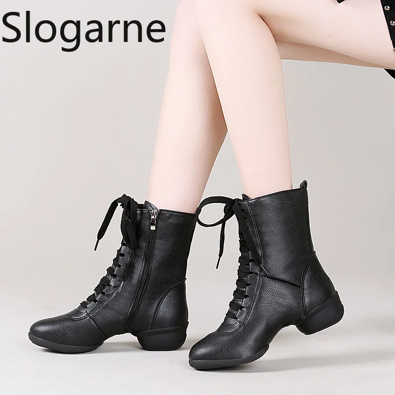 Fahion Soft Dance Boots Women Modern Jazz Latin Dance Shoes Ladies Mesh Breath Soft Sole Sport Jazz Boots Sailor Square Dancing