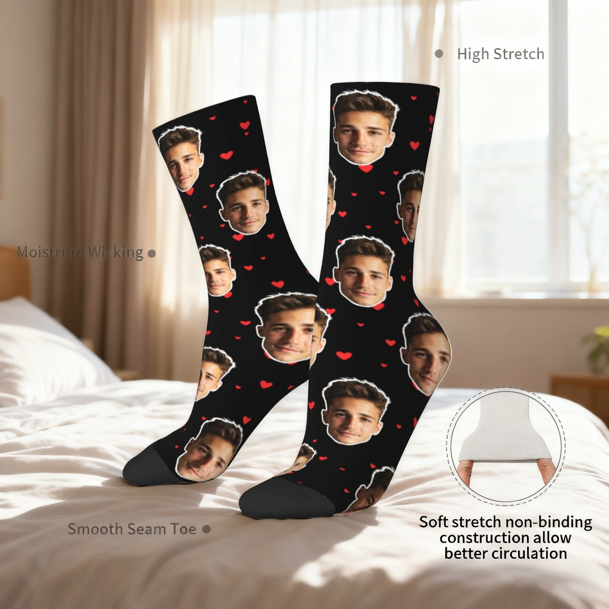Calcetines personalizados en forma de cara Calcetines personalizados unisex Calcetines con imagen personalizada Calcetines con fotos Calcetines personalizados como regalo