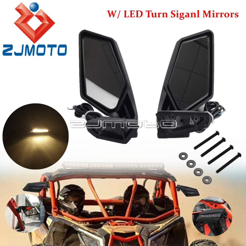 

UTV Racing Rearview Mirror With LED Turn Signal Lighr Side Mirrors For Can-Am Maverick X3 Max R 4x4 XDS XRS Turbo DPS 2017-2022