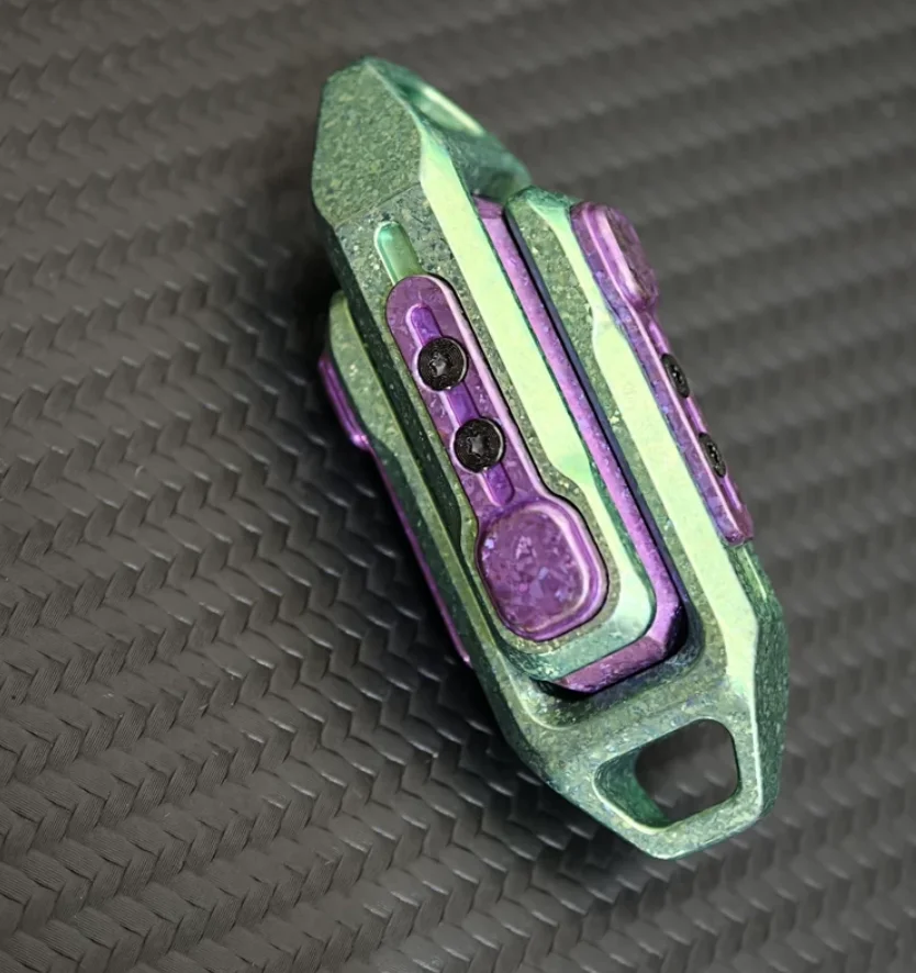 Used EDC Wanwu Ice Crystal Titanium HIFI BOY Egg Pushing fidget slider decompression toy