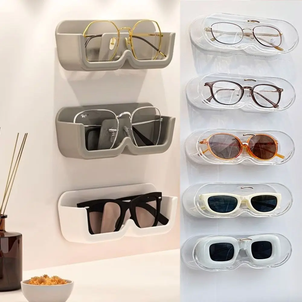 لكمة خالية الشمس نظارات عرض حامل الحائط المنزل ترتيب نظارات تخزين الرف خزانة الديكور المحمولة الزجاج معرضا