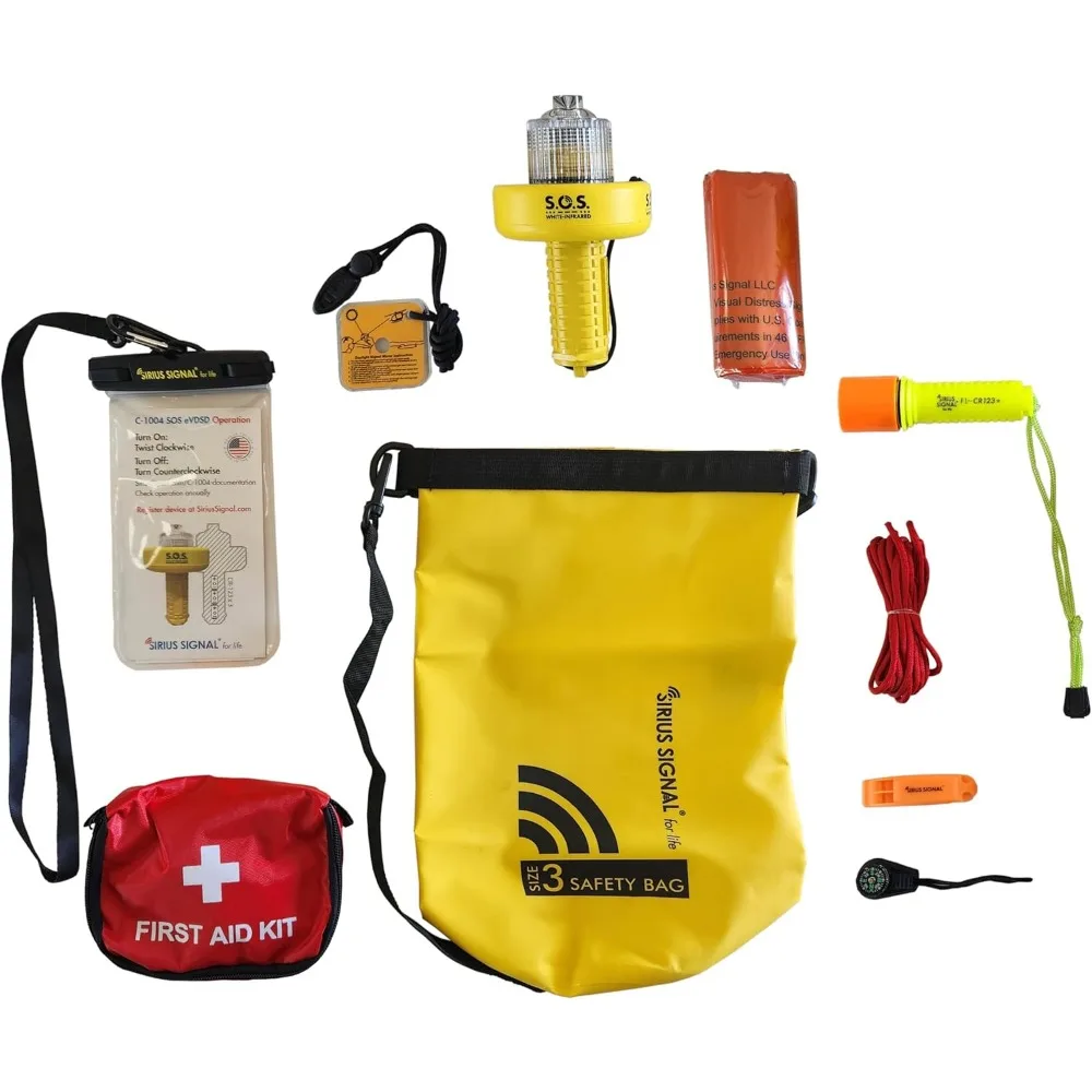 

Sirius Signal SB-3L Boating Safety and Emergency SOS Dry Bag Kit for Kayaks, Boats, and Paddle Craft - USCG Approved