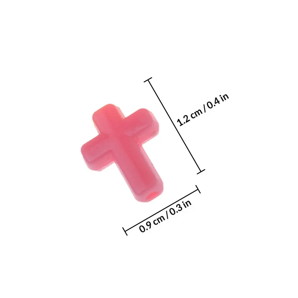 500Pcs Acrylic Cross Beads DIY Jewelry Making for Bracelets Necklaces Keychains Craft Accessories