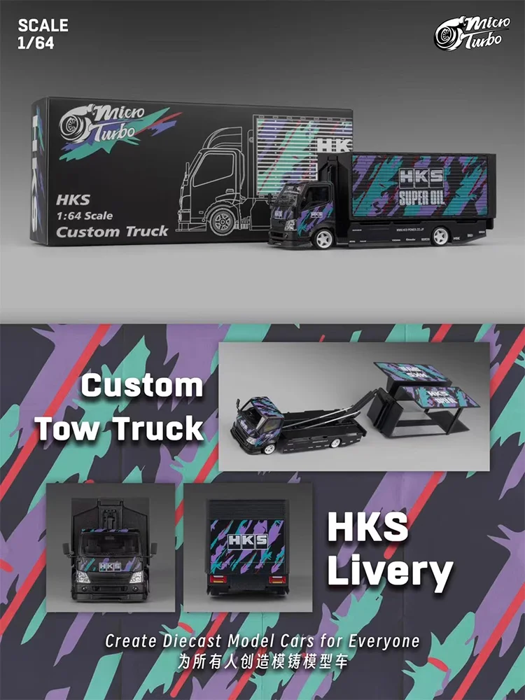 Micro Turbo MT 1:64 Hino 300 Custom HKS JDM Truck Diecast Model Collection Limited Edition Hobby Toys