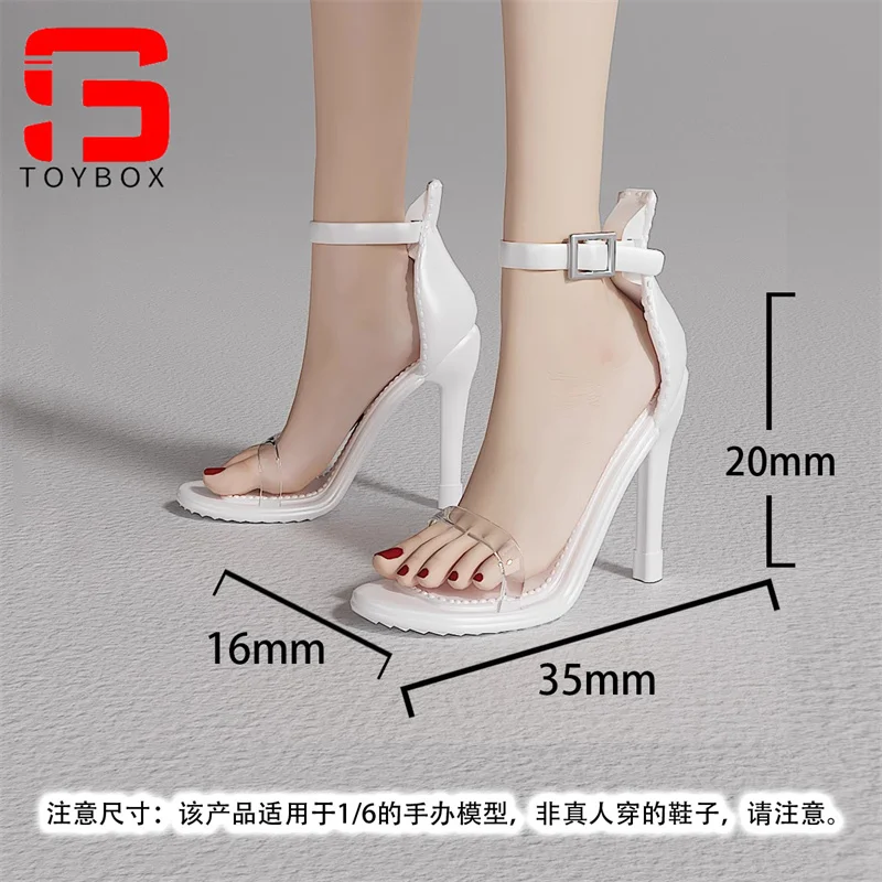 Buty na cienkim obcasie w skali 1/6 z pojedynczym paskiem Model pasuje do 12-calowej figurki żołnierza Body Dolls