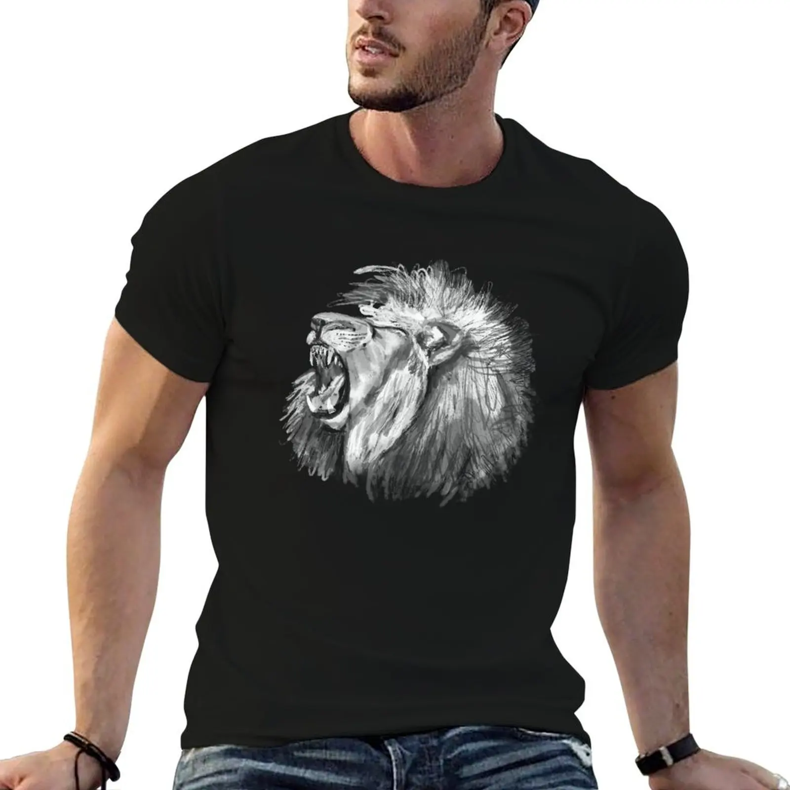 

men cotton man T-Shirt t strength heavy for Lion’s shirts man t shirt