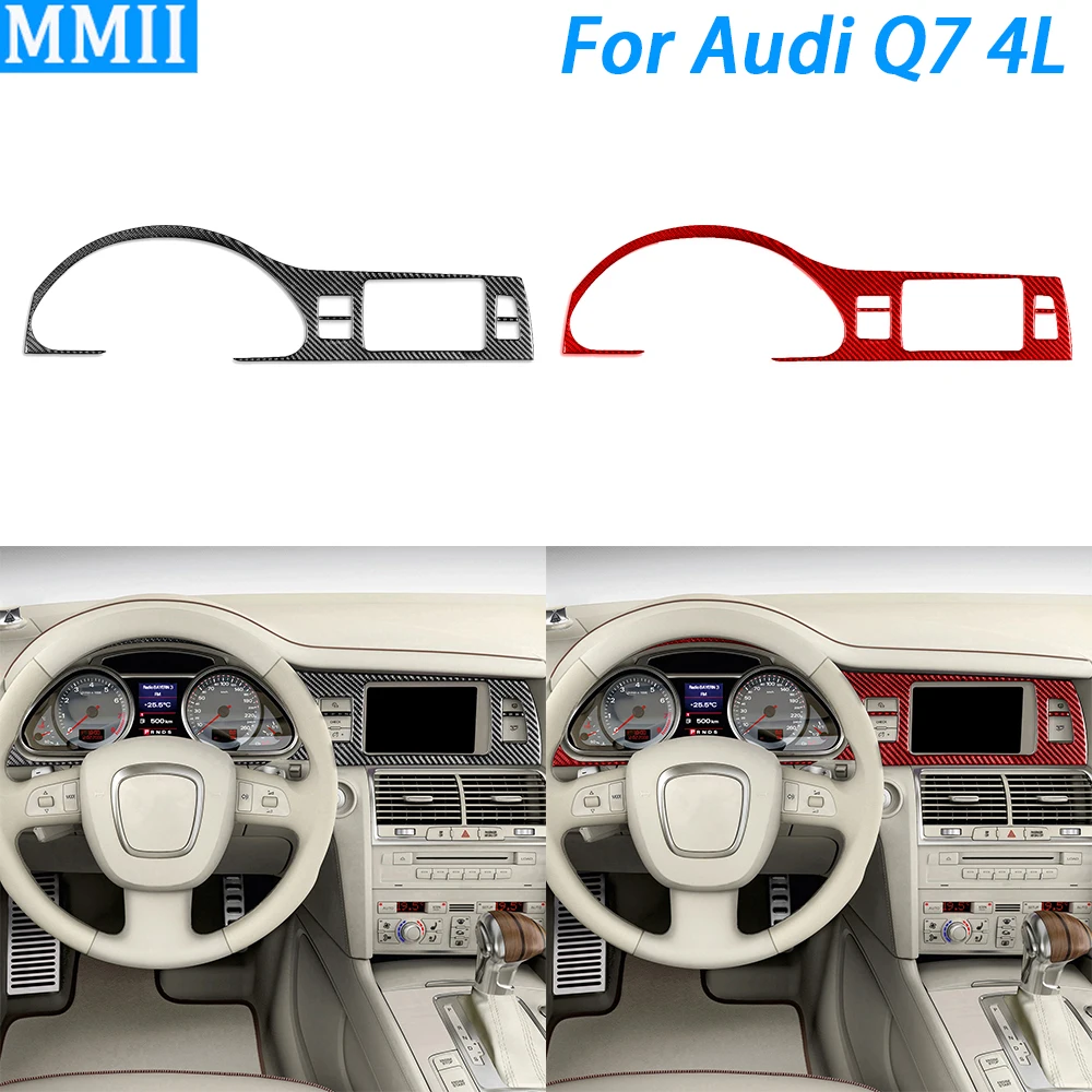 For Audi Q7 4L 2007-2015 Carbon Fiber Speedometer Instrument Panel Decorative Cover Car Interior Decoration Accessories Sticker