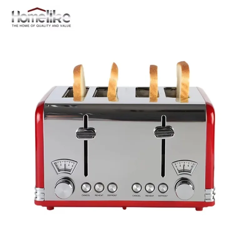 

Good Quality Home Appliance Automatic Pop up Bread Maker Electric 4 Slices Toaster with Grill