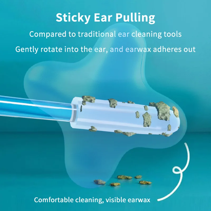 24Pcs/Bag Disposable EarWax Remover Sticky Ear Pick For Kids Olders Adult Ear Cleaner Reusable Adhesive Earpick Ear Care
