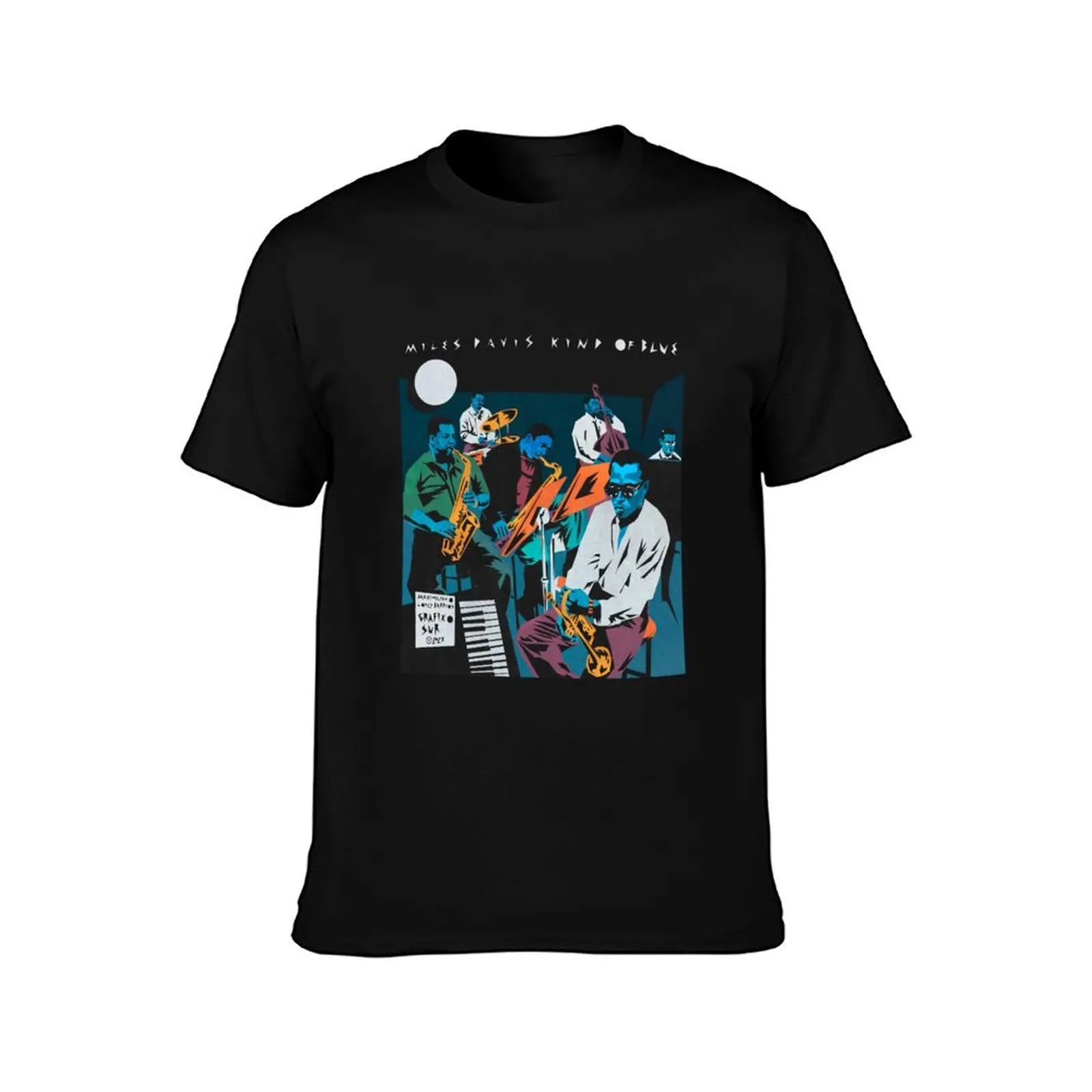 Jazz Illustrated by Maximiliano Lopez Barrios T-Shirt clothes boys whites funny costumes blacks Short sleeve tee men