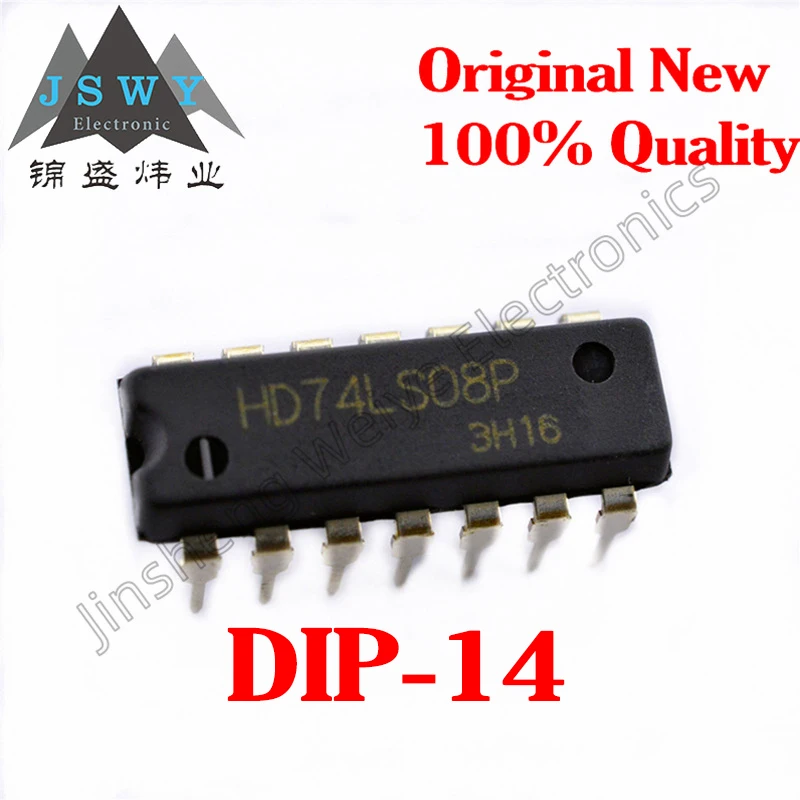 

(10/50pcs) HD74LS08P HD74LS08 DIP-14 package 100% original stock 4 independent 2-input AND gate logic chips