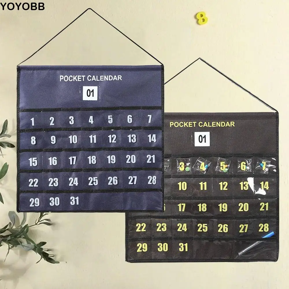 

Non-woven Fabric Wall Mounted Calendar Organizer Reusable Decorative Calendar Bag Storage Bags Space Saving Numbered