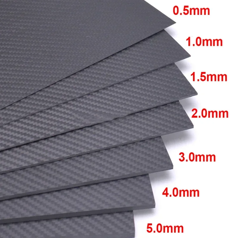 1pcs 75x50mm 3K High Hardness Carbon Fiber Sheets 100% Pure Carbon Panel Board 0.5-5mm Thickness Carbon Fiber Model Material