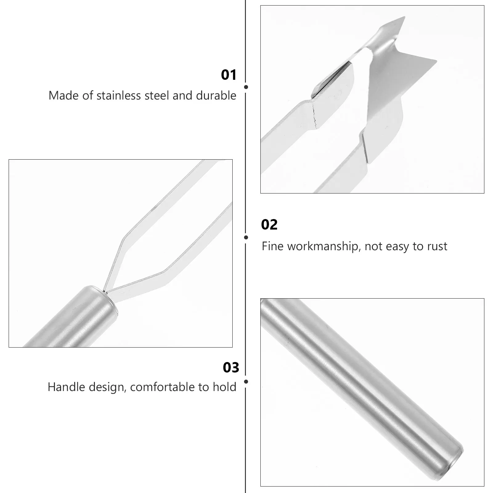 

2 pcs Stainless Steel Pineapple Peeler Multi-functional Kitchen Tool Ergonomic Handle Metal Paring Long-Lasting