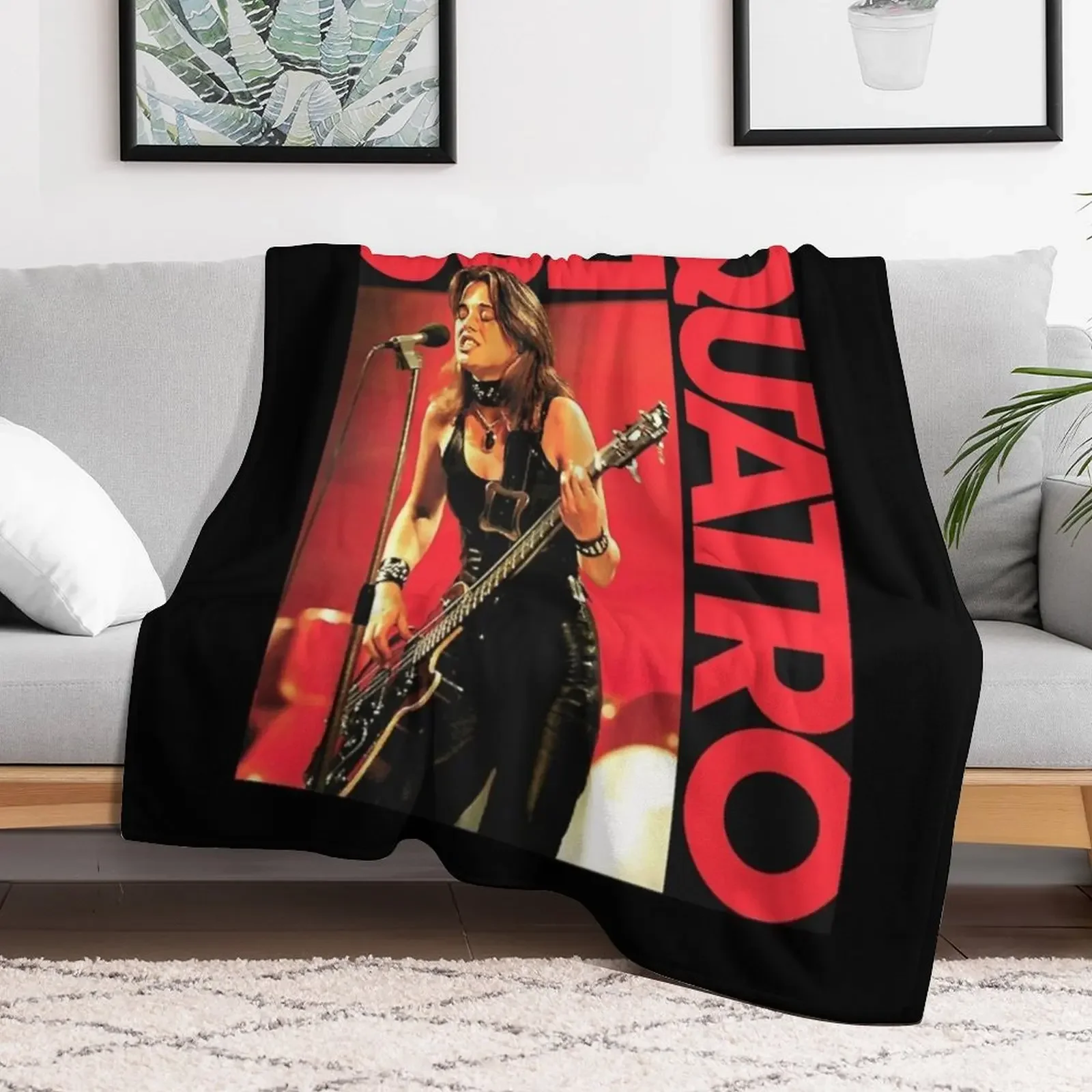 Suzi Quatro Throw Blanket Plaid Picnic Flannel Fabric Blankets