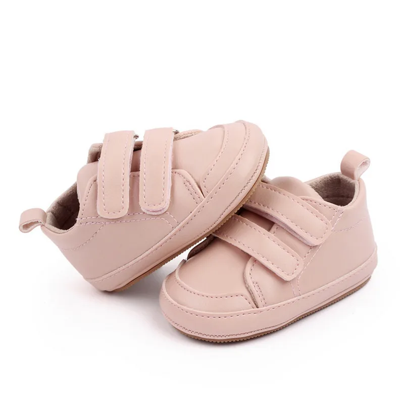 Newborn Baby Boys Girl Shoe Moccasins Sneakers Solid Color/Contrast Color PU Leather Anti-Slip Sole Prewalker First Walker Shoes