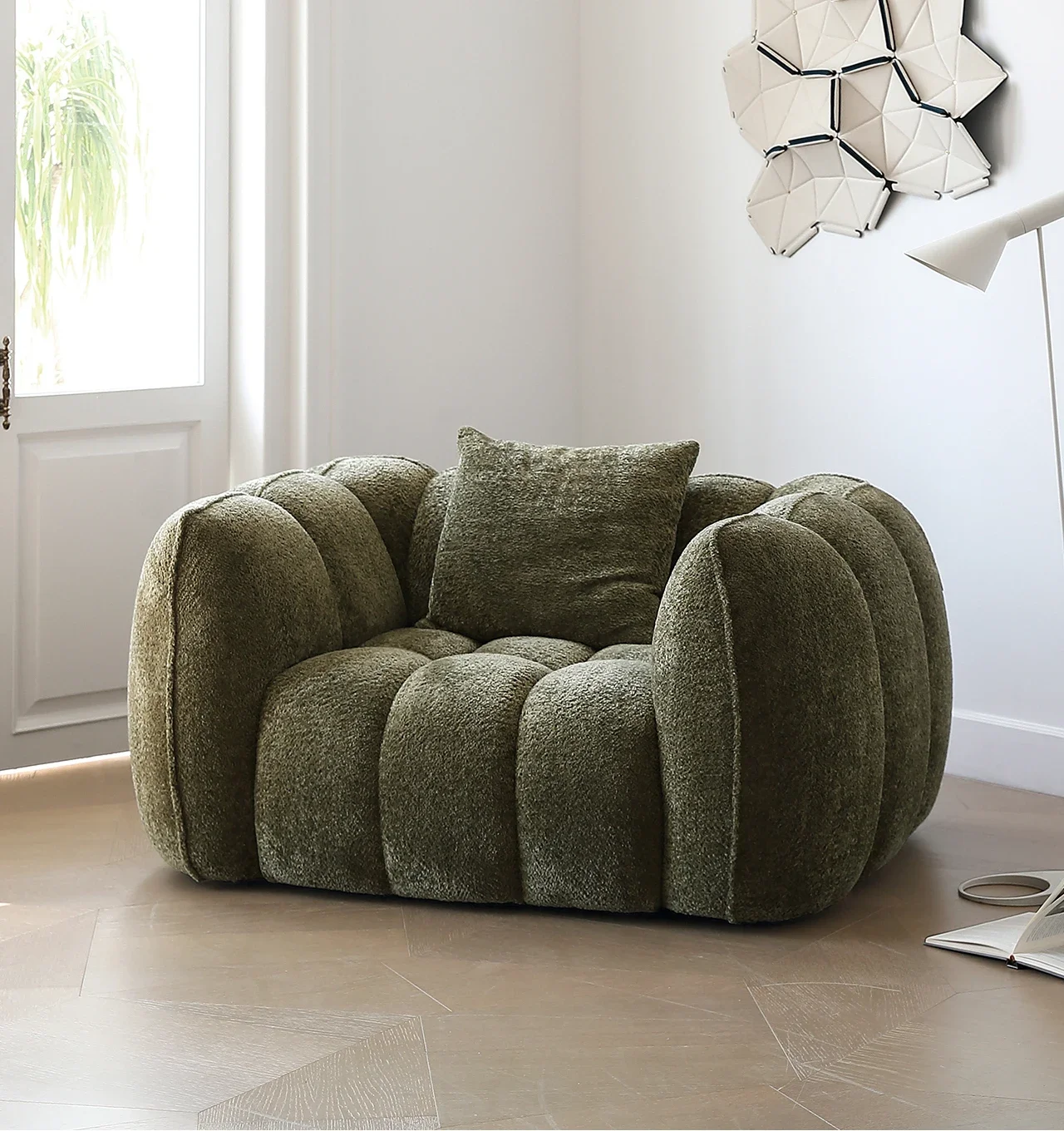 Single retro fabric lazy sofa