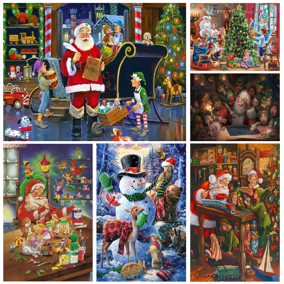 DIY Diamond Painting Animated Santa Claus Dwarf Holiday Atmosphere Mosaic Cross Stitch Decor Thoughtful Gift For Christmas GG719