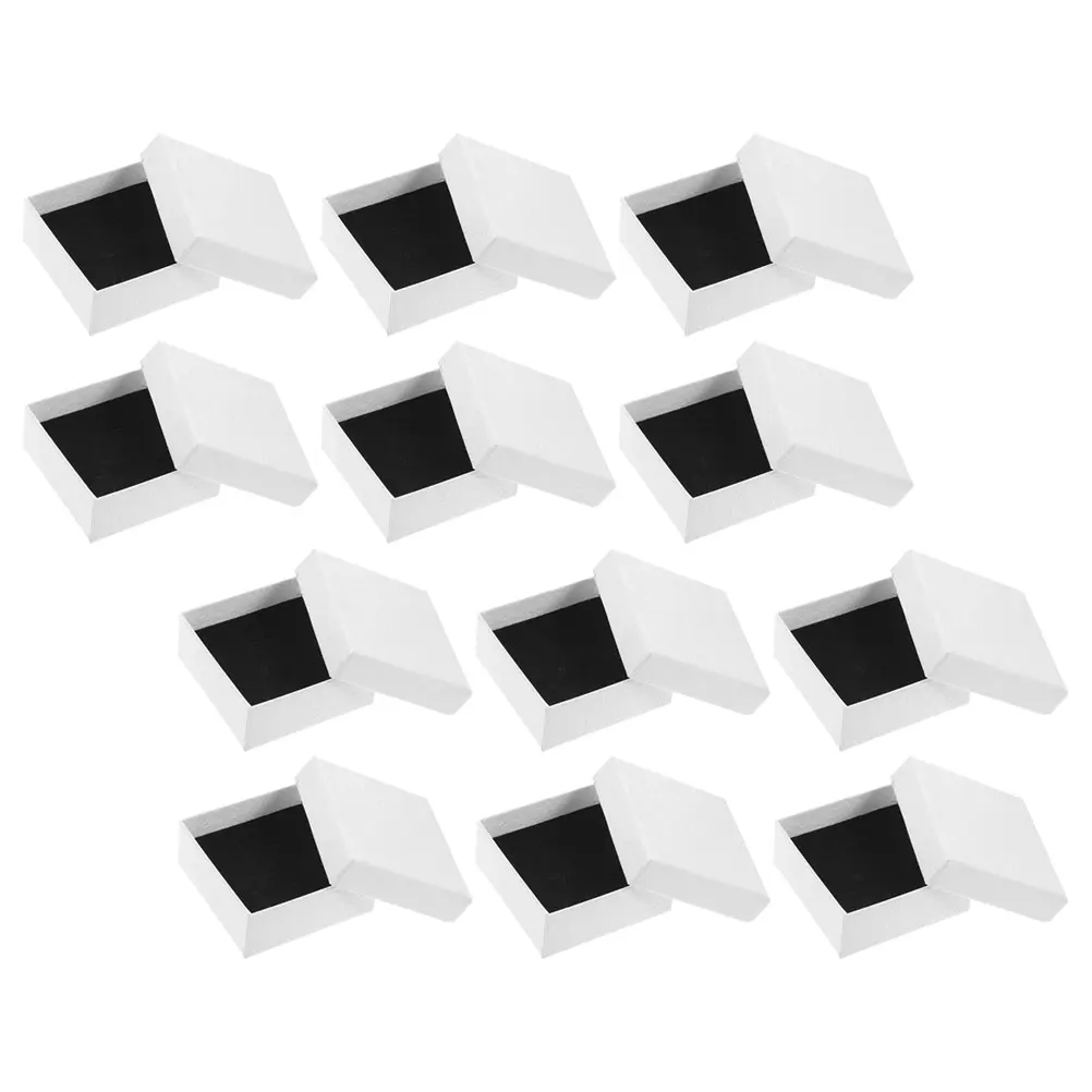 

12 Pcs Jewelry Box Bulk Boxes Gift for Necklaces Rings Wholesale Earrings Empty Engagement Velvet Man