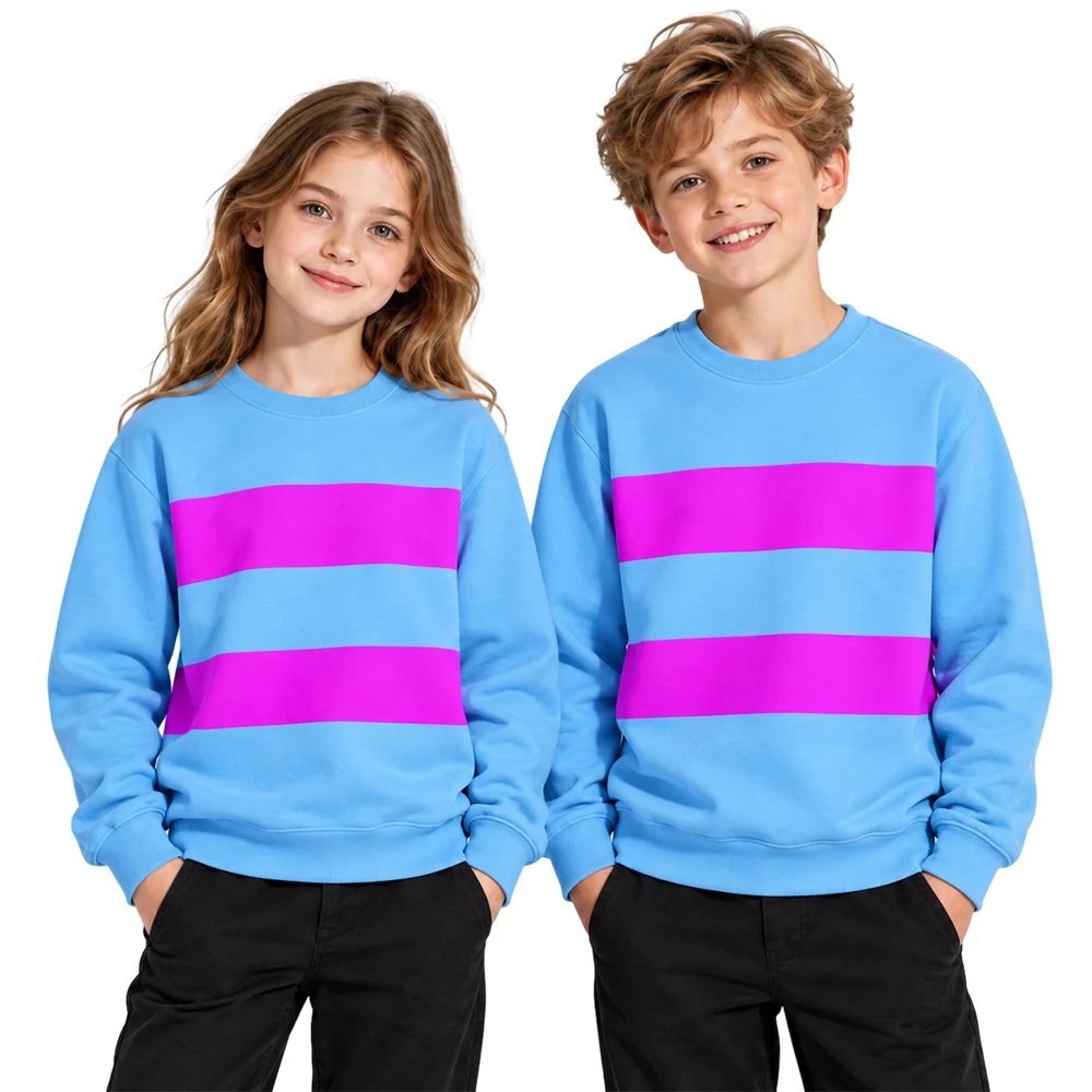 2026 Hot Selling New Undertale Frisk Chara Sweatshirt Retro Game Style Long Sleeve Round Neck Casual Comfortable Clothing