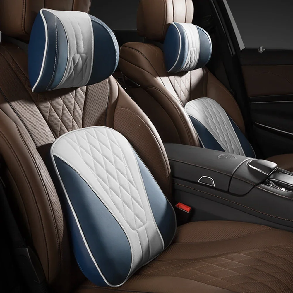 Car Leather Headrest Memory Foam Car Rest Pillow Cushion Auto Neck Pillow for Mercedes Benz Maybach S-Class Headrest Luxury