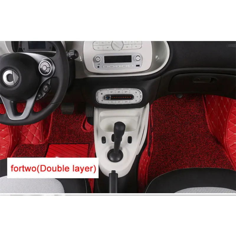 4 Pcs Car Fully Enclosed Silk Ring Double-Layer Foot Pads Non-Slip For New Mercedes Smart 453 Fortwo Car Accessories Interior