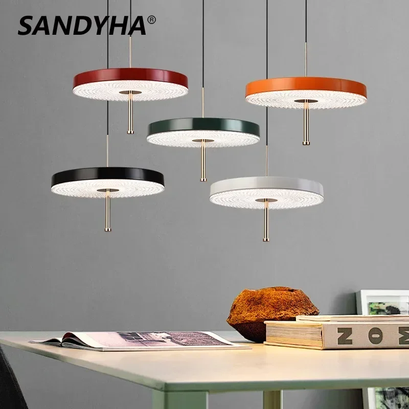 

SANDYHA Nordic Chandeliers for Living Room Decor Elevating Version Pendant Light Circular Bedroom Dining Table Lighting Fixtures