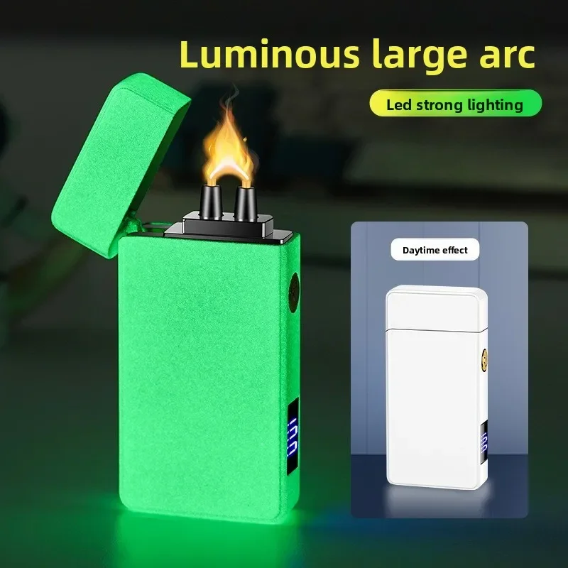 Windproof Large Arc High Power Pulse Cigarette Lighter Variety Styles, LED Lighting Lighter, Power Display, Charging Type