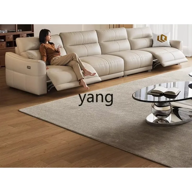 

lmm function leather zero against the wall living room simple modern cowhide sofa